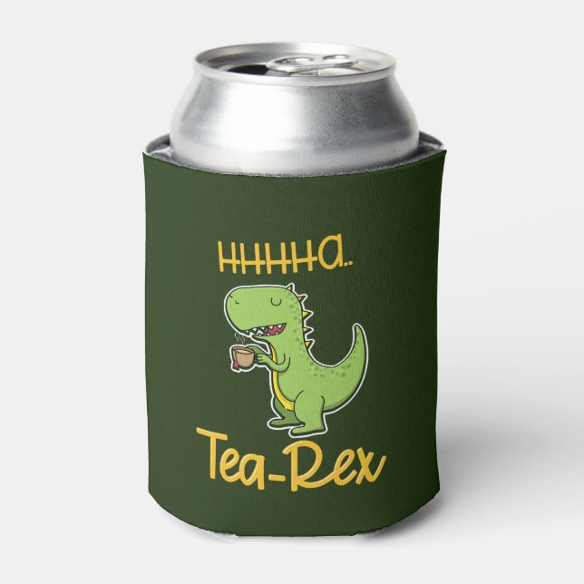 T Rex Tyrannosaurus Illustration Can Cooler (Can Front)