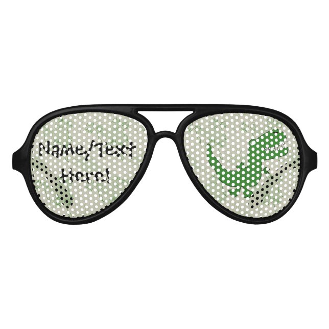 T-Rex Tyrannosaurus Rex Dinosaur Cartoon Kids Boys Aviator Sunglasses (Front)