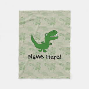 T-Rex Tyrannosaurus Rex Dinosaur Cartoon Kids Boys Fleece Blanket