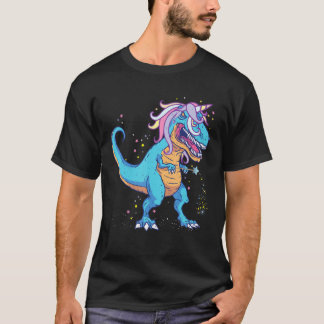 T Rex Tyrannosaurus With Unicorn Horn With Magic W T-Shirt