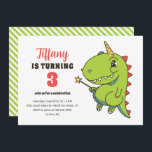 T-Rex Unicorn Fairy Kids Dinosaur Birthday Invitation<br><div class="desc">Cute design for kids,  boys or girls who love dinosaur,  dino cartoon,  T-rex and other dinosaur species. Perfect for Jurassic theme birthday party. You can customise the wording to fit other occasions.</div>