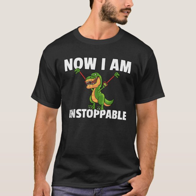 T Rex Unstoppable Gift Funny Dinosaur T-Shirt (Front)