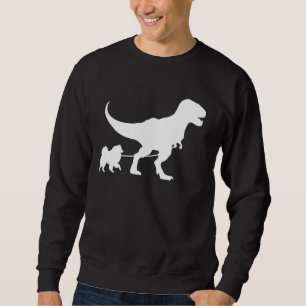 T-Rex Walking a Dog Funny Keeshond Dad Dog Lovers Sweatshirt