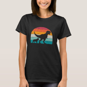 T-Rex Walking a Dog Funny Rottweiler Lovers Rottie T-Shirt