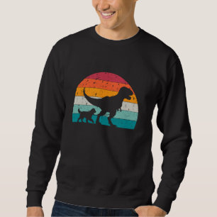 T-Rex Walking a Dog Funny Springer Spaniel Lovers Sweatshirt
