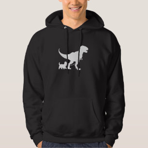 T-Rex Walking a Dog Funny West Highland White Terr Hoodie