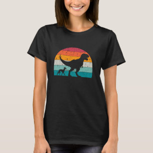 T-Rex Walking a Dog Funny Whippet Mum Lovers Dog D T-Shirt