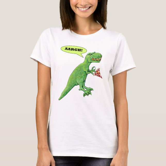 T-Rex with Pizza T-Shirt (Front)