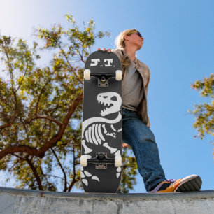 T-rex with your initial skateboard