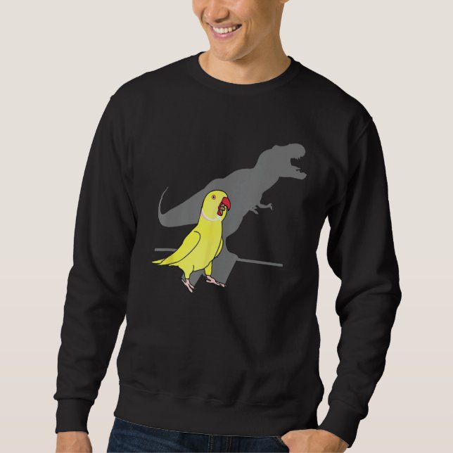 T-rex Yellow Indian ringneck, Birb memes Screaming Sweatshirt (Front)