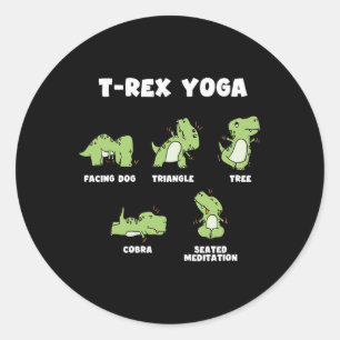 T-rex Yoga  Classic Round Sticker