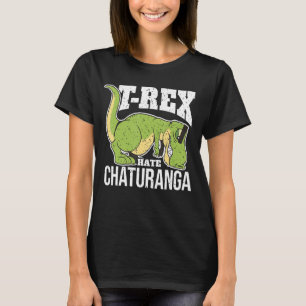 T Rex Yoga Dinosaur  Yoga Pose Chaturanga  Yogi T-Shirt