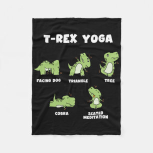 T-rex Yoga Fleece Blanket
