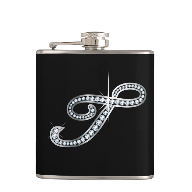 T Script "Diamond Bling" Flask (Front)