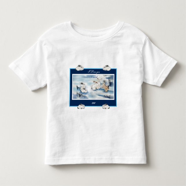 T-shirt adorable rabbits digital drawing  (Front)