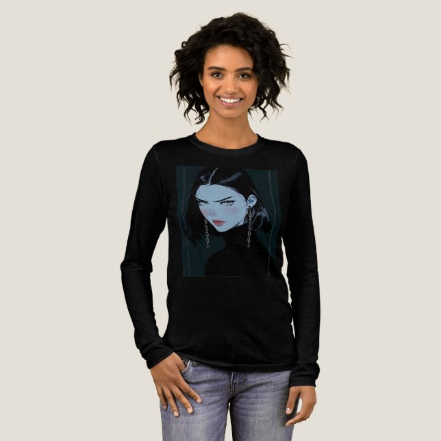 T-Shirt anime mood on with leashed hooks Tri-Blend Shirt (Full Front)
