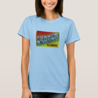 T-SHIRT Aurora Illinois IL LARGE LETTER POSTCARD