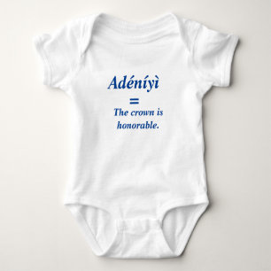 T-Shirt Baby Bodysuit: Customised with Yoruba Name Baby Bodysuit