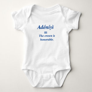 T-Shirt Baby Bodysuit: Customised with Yoruba Name Bodysuit