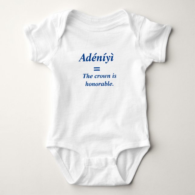 T-Shirt Baby Bodysuit: Customised with Yoruba Name Bodysuit (Front)