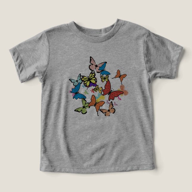 T-Shirt baby butterfly patterned (Design Front)