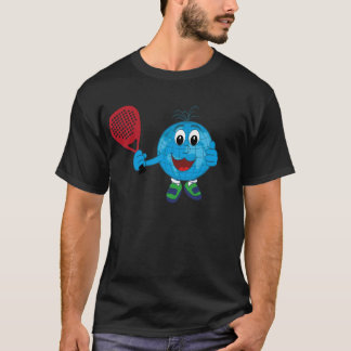 t-shirt ball of the world playing padel