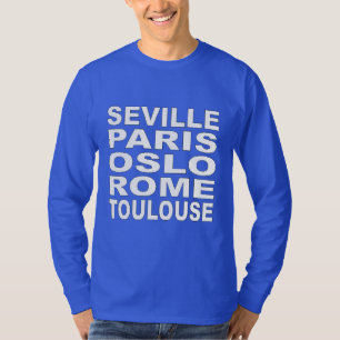 T-shirt - basic blue TOURISM design EUROPE SPORT