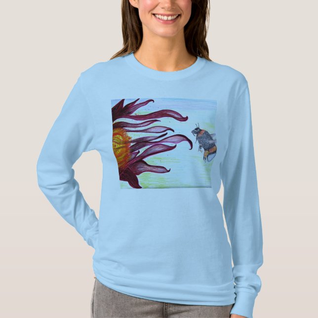T-Shirt - Bee and Flower Art (Front)