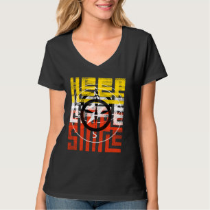T-Shirt black design ethnic patterned