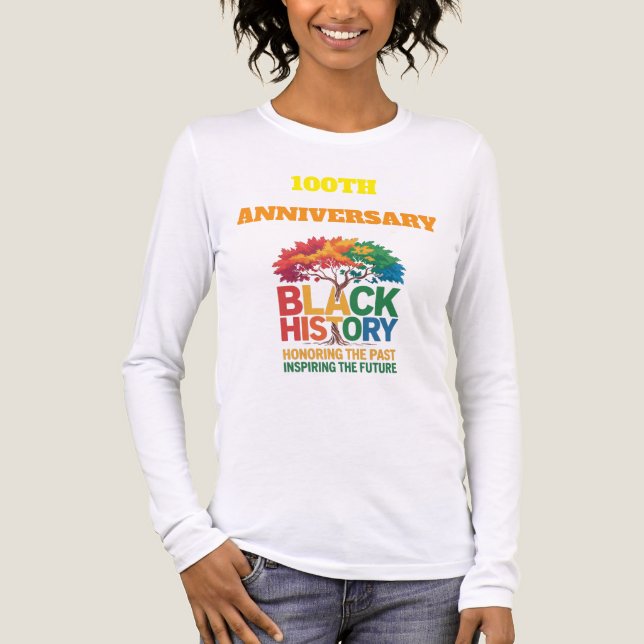 T-Shirt-Black History Month 100 Years Tri-Blend Shirt (Front)