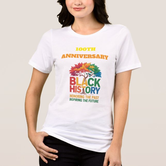 T-Shirt Black History Month 100 Years Tri-Blend Shirt (Front)