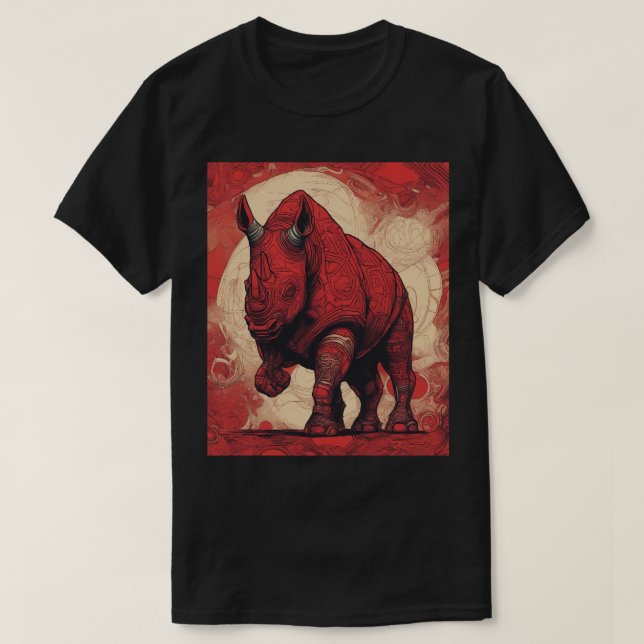 T-shirt, Black , Red Rhino T-Shirt (Design Front)