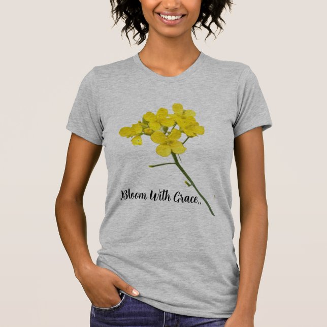T-Shirt "Bloom with Grace: Mustard Flower Design T (Front)
