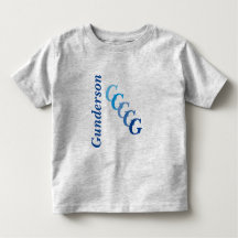 T-Shirt - BlueName and Staggered Initials