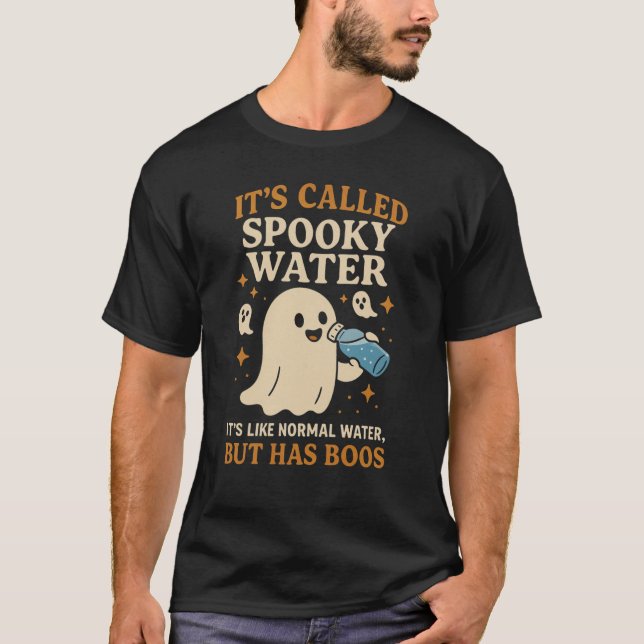 T-shirt Boozy Ghosts Halloween – Cute, Drinking  (Front)