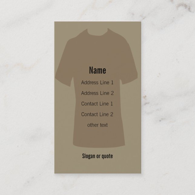 T Shirt Business Card (Front)