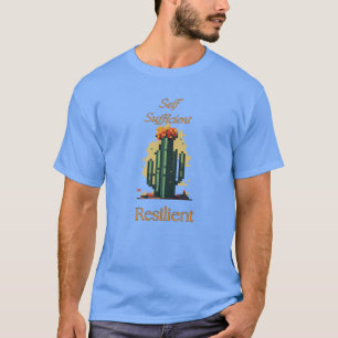 T-shirt cactus in geometric design self sufficient
