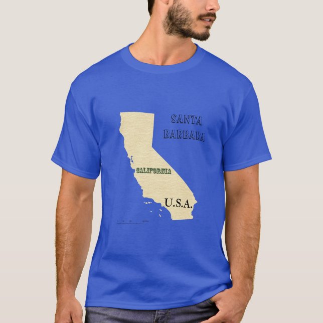 T-Shirt - California Map with City Name (Front)