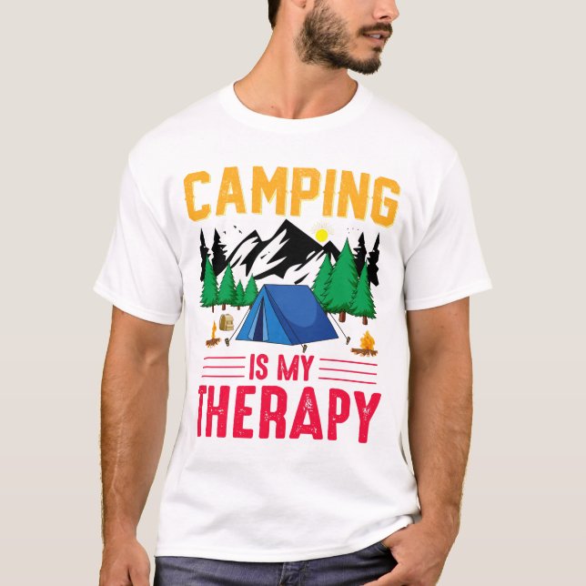 T-shirt Camping is my therapy (Front)