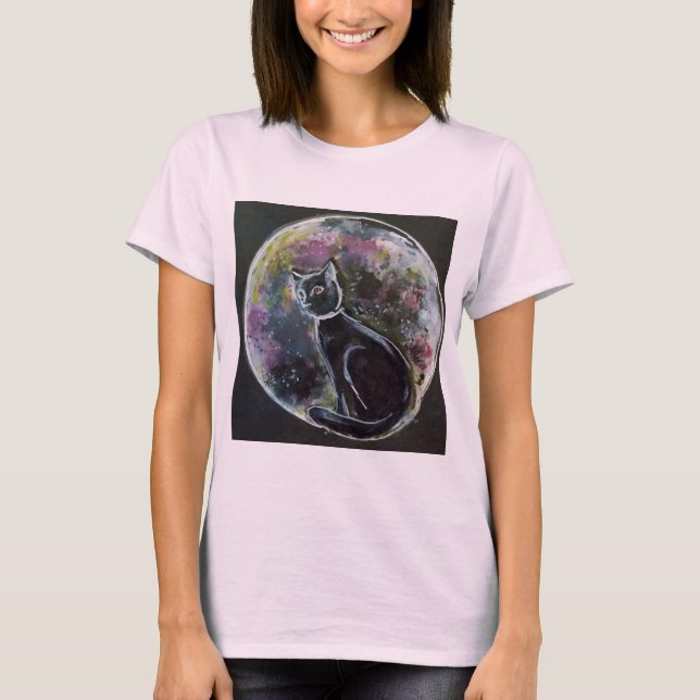 T-Shirt Cat in the Moon (Front)