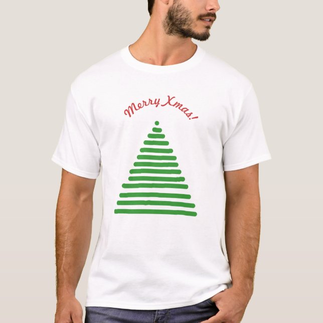 T-shirt - Christmas Tree with Arched Text (Front)