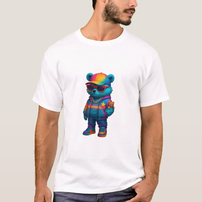 T-Shirt Colourful Hip Hop Bear (Front)