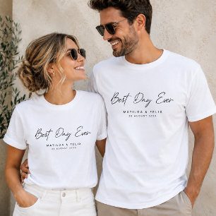 T-Shirt Custom Best Day Ever Wedding Couple Shir