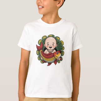 T-Shirt | Cute Boy with Lucky Koi
