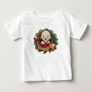 T-Shirt Cute Boy with Lucky Koi