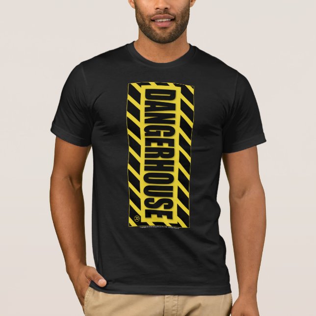 T-Shirt Dangerhouse Vertical YELLOW Logo DARK (Front)