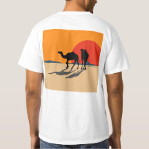 T-shirt: Design "Camels and sunset"