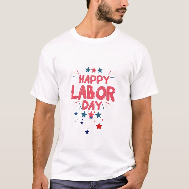 T-shirt design of happy labour day (Front)