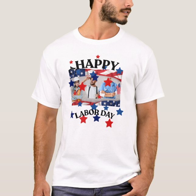 T-shirt design of happy labour day  (Front)