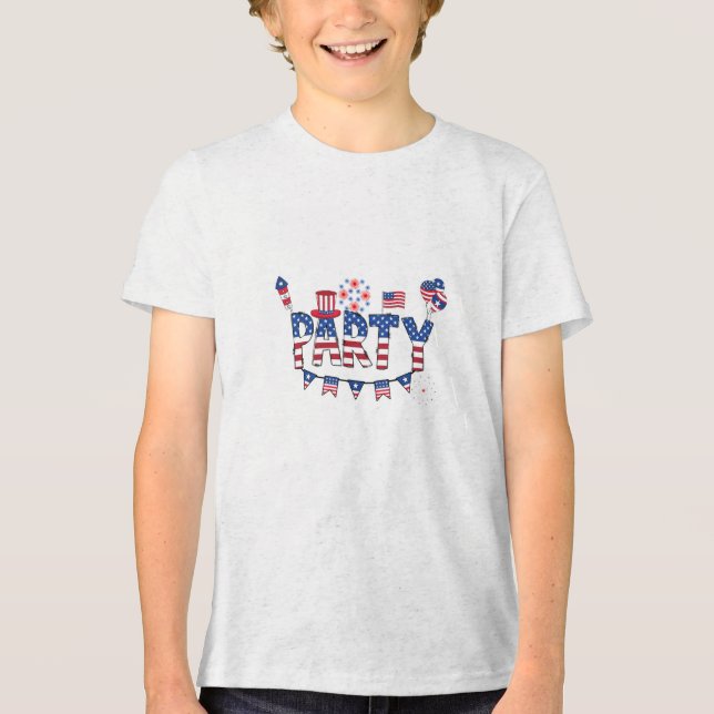 T-shirt design of party image Tri-Blend shirt (Front)